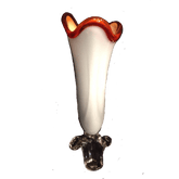 Art Glass White with Red Rim Vase - Eva Essentials